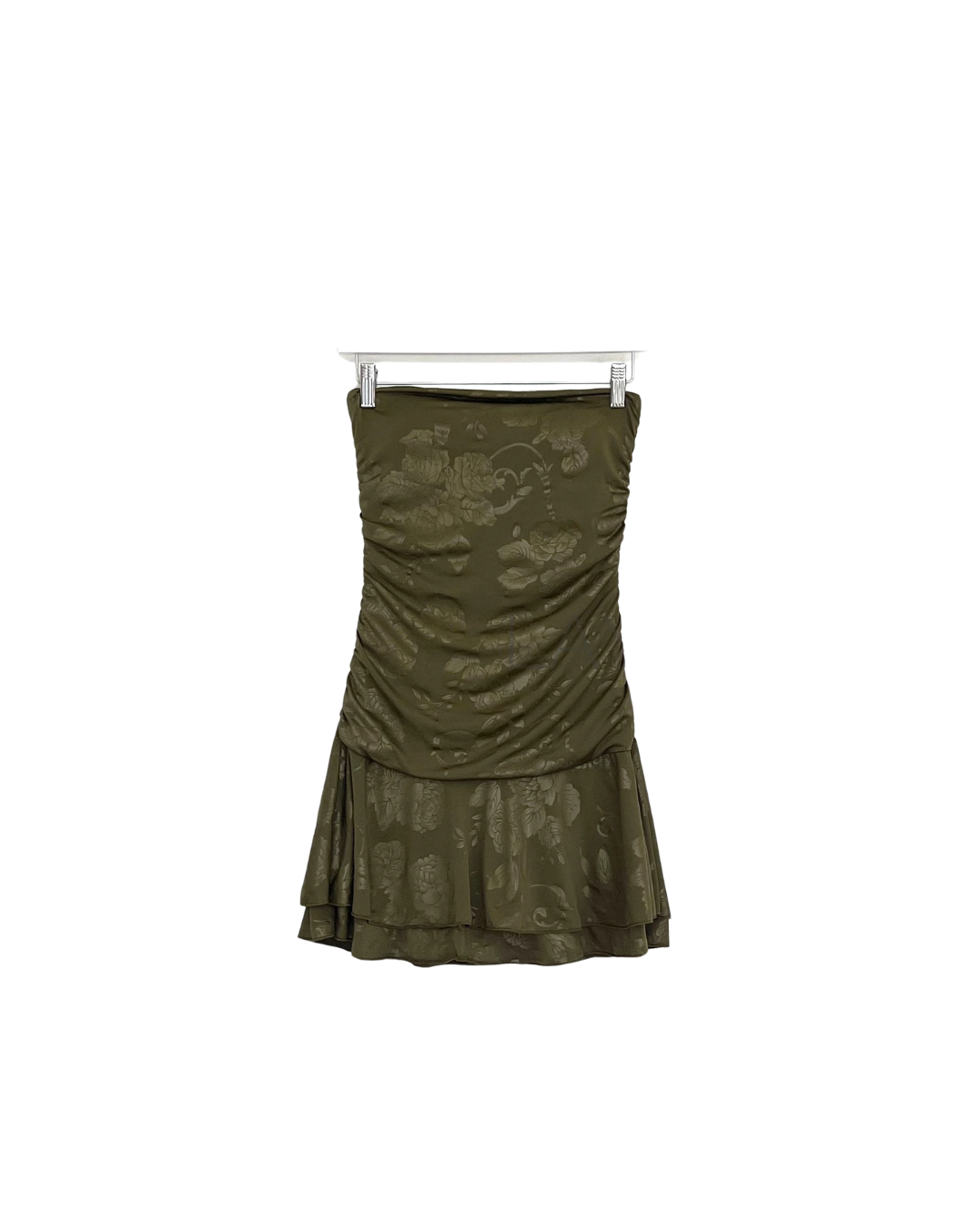 Mini Bandeau Patterned Dress - Khaki