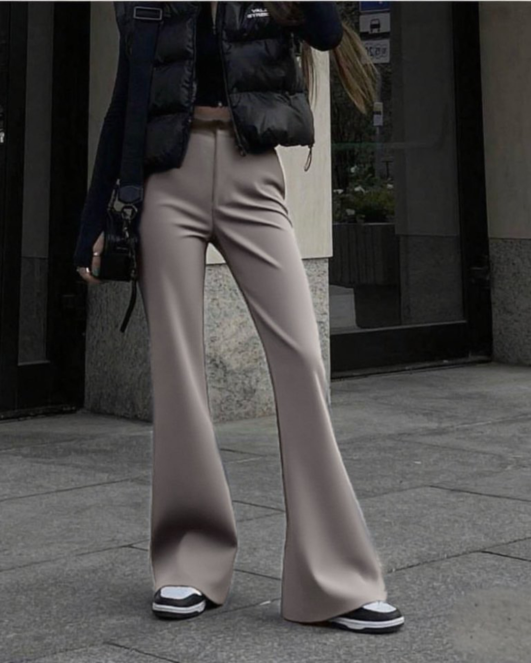 High-Waist Flared Pants - Fango