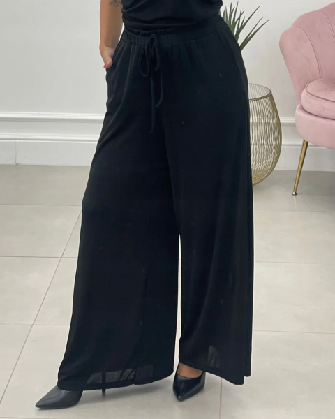 Stretch Fluid Pants - Black