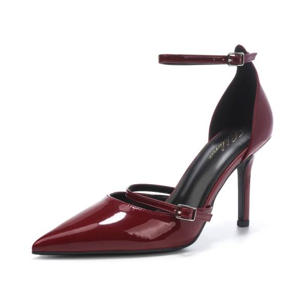 Pointed-Toe Stiletto Heels - Bordeaux