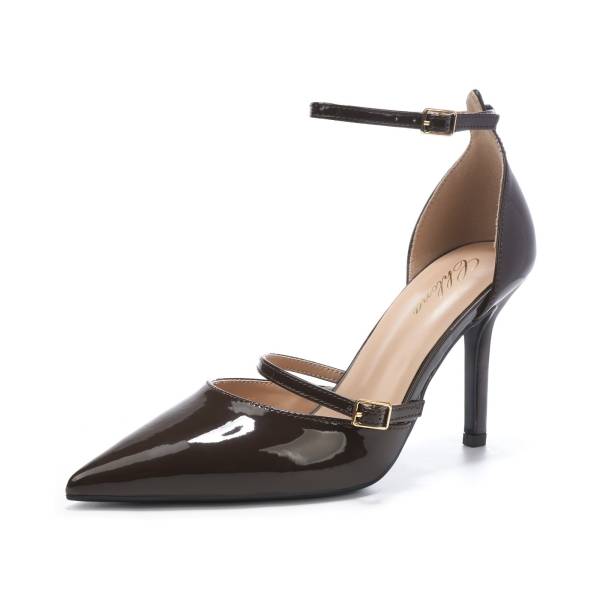 Pointed-Toe Stiletto Heels - Brown