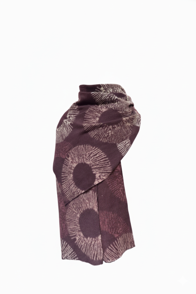 Printed Scarf - Bordeaux